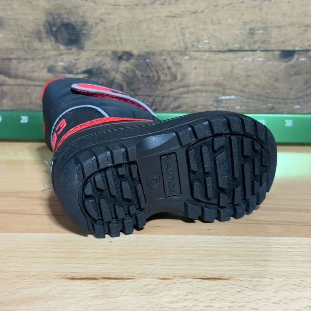 Nautica Kids Black and Red Snow Boots